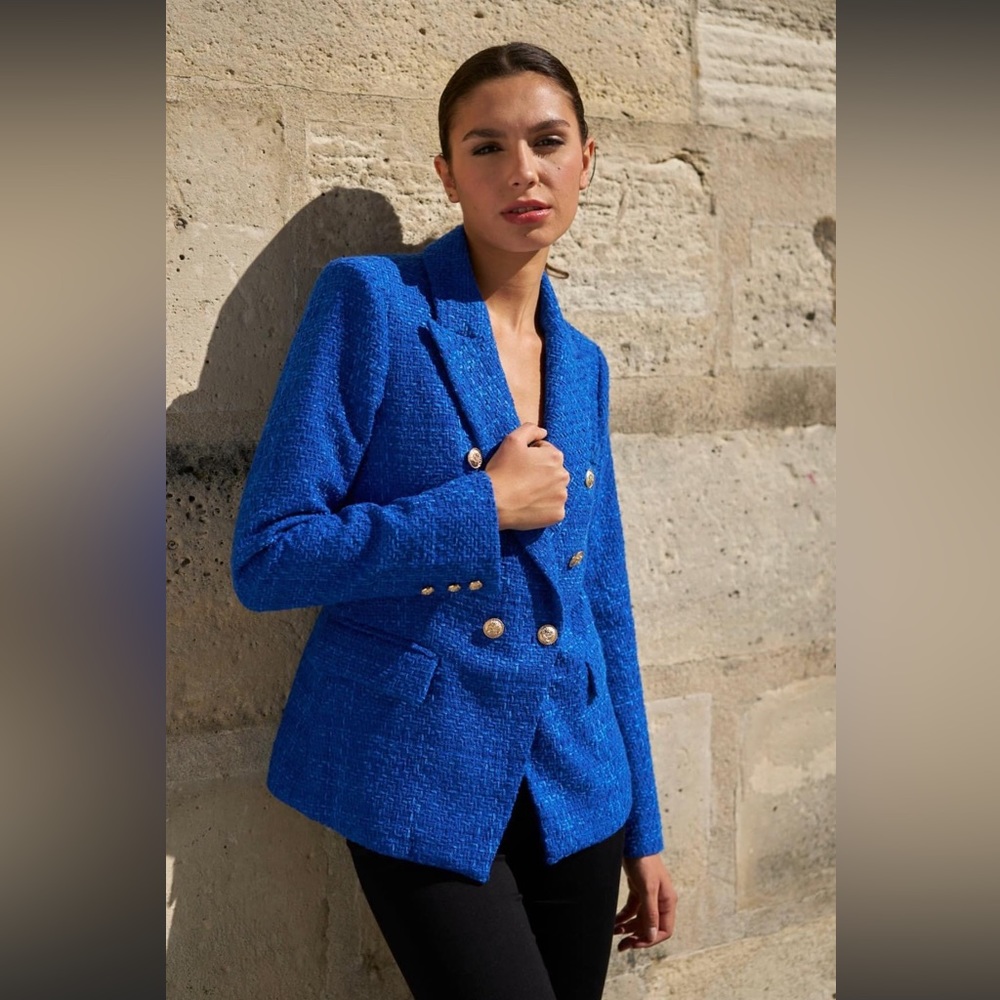 Blue Tweed Blazer with Shimmer